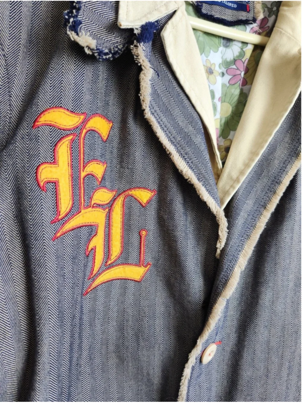 English Laundry Men's Graphic Statement Blazer Jacket Grunge Indiesleeze Size L